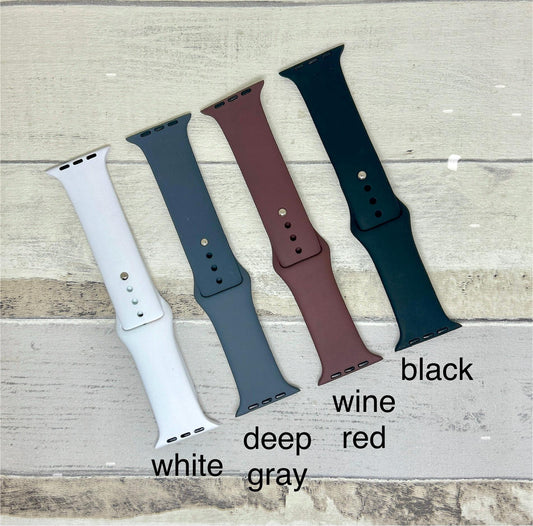 Sonne, Mond und Sterne - Celestial mit bunten Regenbogenhintergrund, graviertes Silikon Apple Watch Sport Band