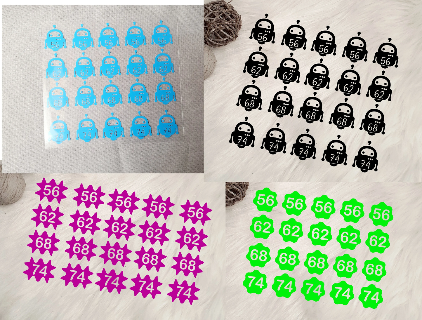 20 Bügeletiketten REGENBOGEN, Textiletiketten, Größenetiketten, Etiketten zum Aufbügeln, Größenlabel, Kleideretiketten