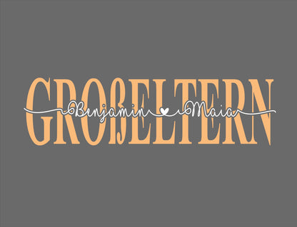 Bügelbild MOM, Dad, Oma, Opa, Name, Schriftzug aufbügelbar, personalisierbar