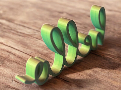 Deko Schild "hello" – 3D Druck Wohndeko | 19x8 cm | In vielen Farben | Modern, Boho, Geschenk, Handmade