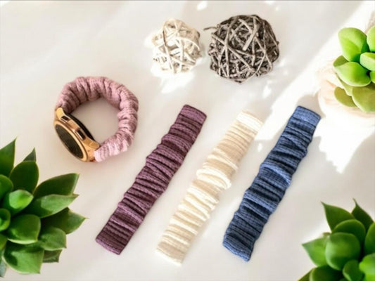 Elastisches Uhrenband, Waffeljersey, Galaxy Watch Band, Apple Watch Band, Garmin Venu,Stoffuhrenband,Smartwatchband (optional mit Federsteg)