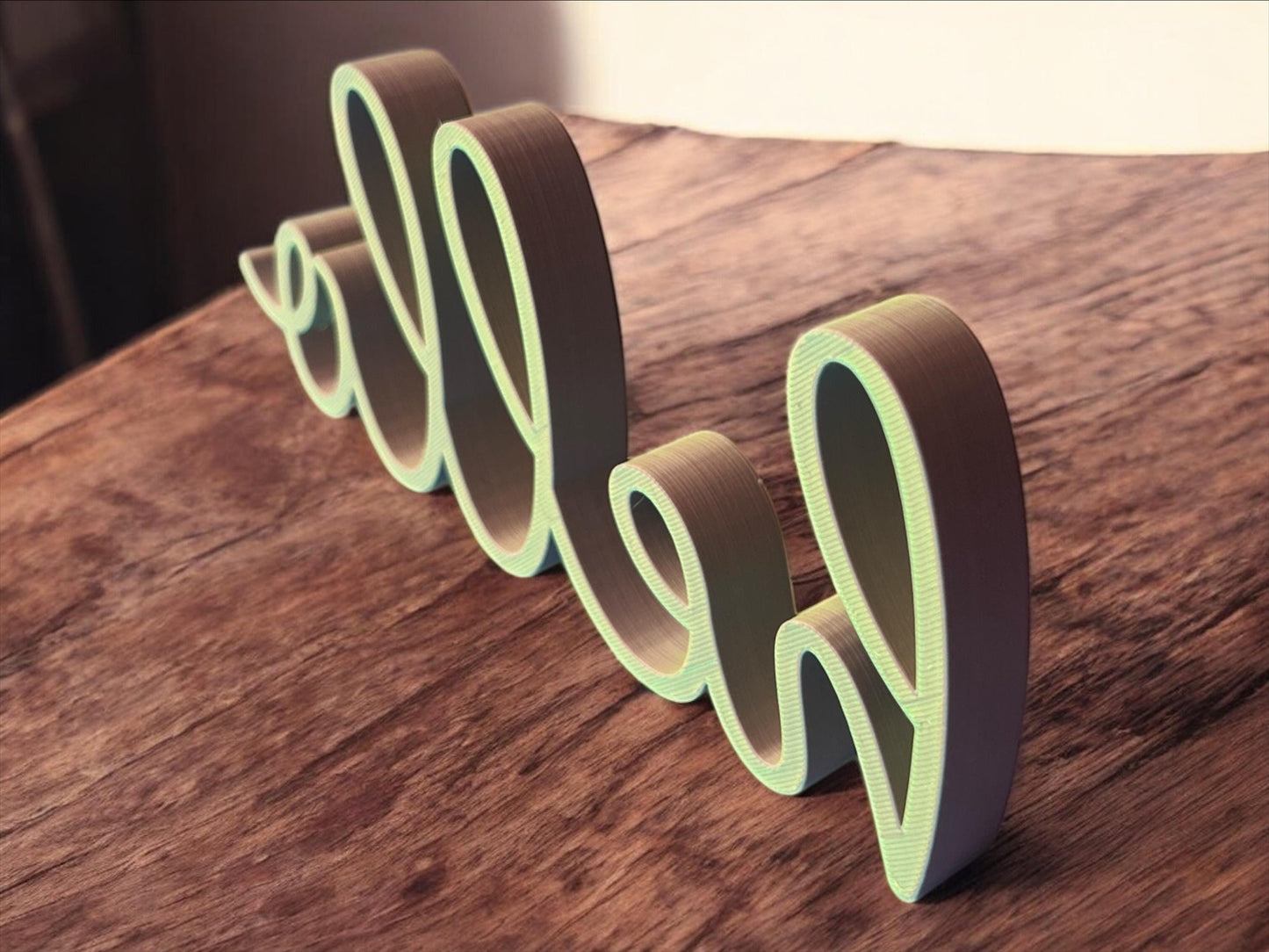 Deko Schild "hello" – 3D Druck Wohndeko | 19x8 cm | In vielen Farben | Modern, Boho, Geschenk, Handmade