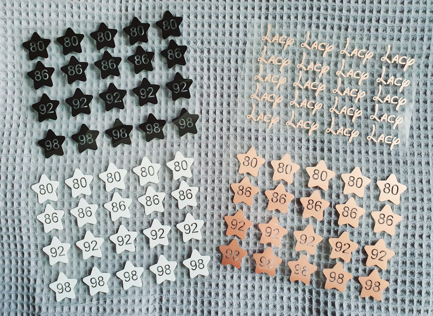 20 Bügeletiketten REGENBOGEN, Textiletiketten, Größenetiketten, Etiketten zum Aufbügeln, Größenlabel, Kleideretiketten